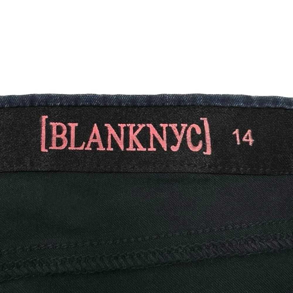 Blank NYC Skinny Jeans Girl’s Size 14 Blue Denim & Black Faux Leather New NWT